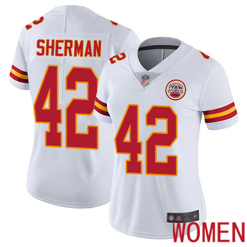 Women Kansas City Chiefs #42 Sherman Anthony White Vapor Untouchable Limited Player Nike NFL Jersey->nfl t-shirts->Sports Accessory